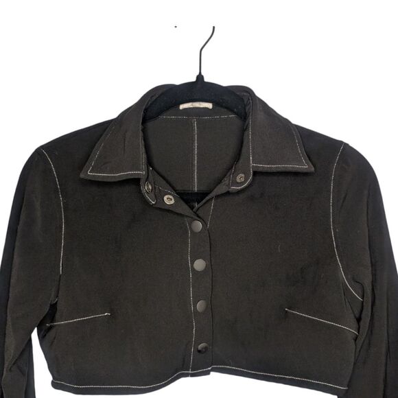 Women's Mistress Rocks Black Cropped Western Style Stretch Jacket, Size Small - Picture 2 of 6